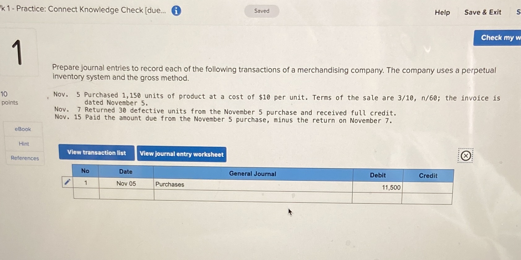 k 1 - Practice: Connect Knowledge Check [due...