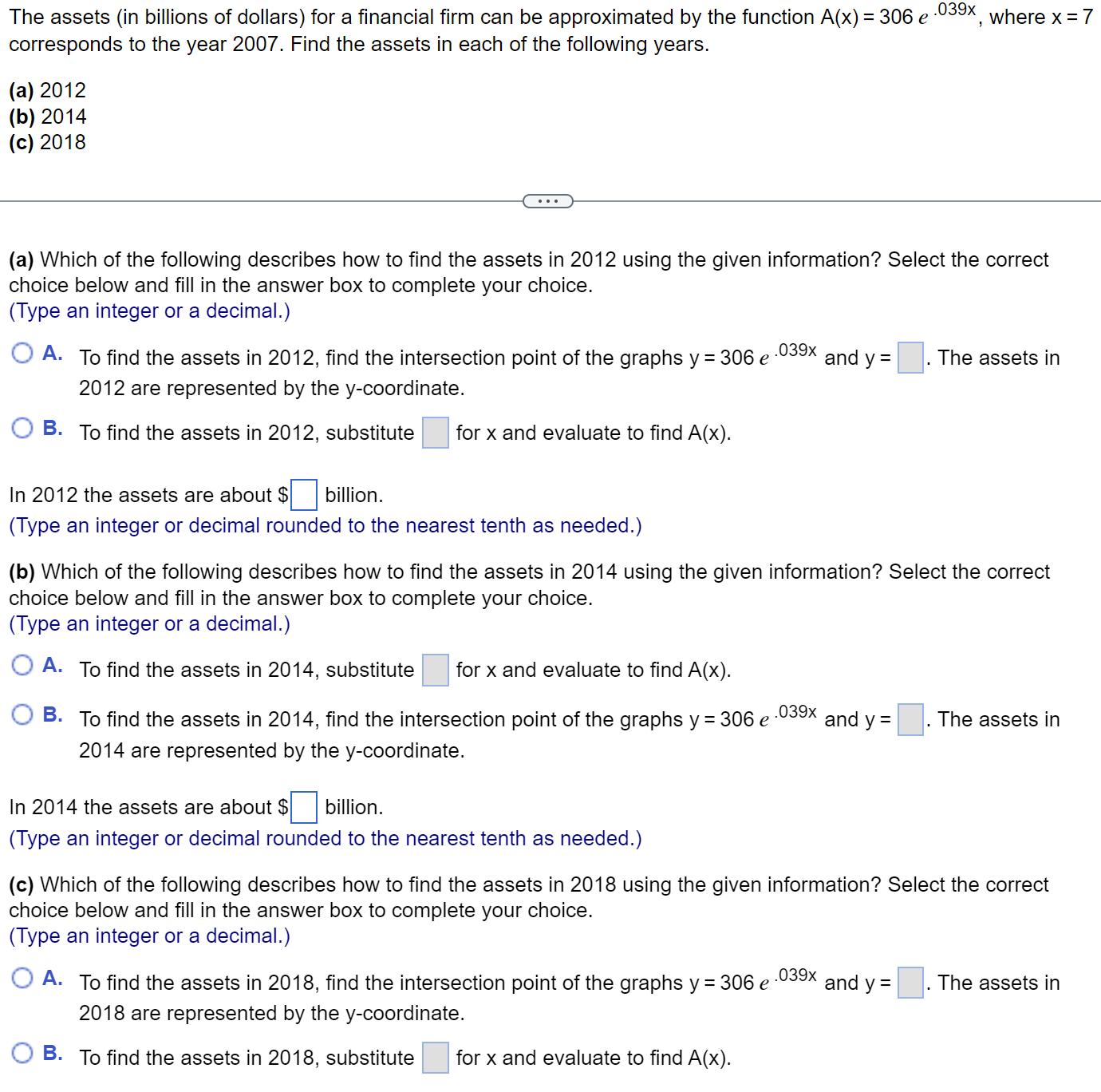 Q4 .039x The assets (in billions of dollars) for