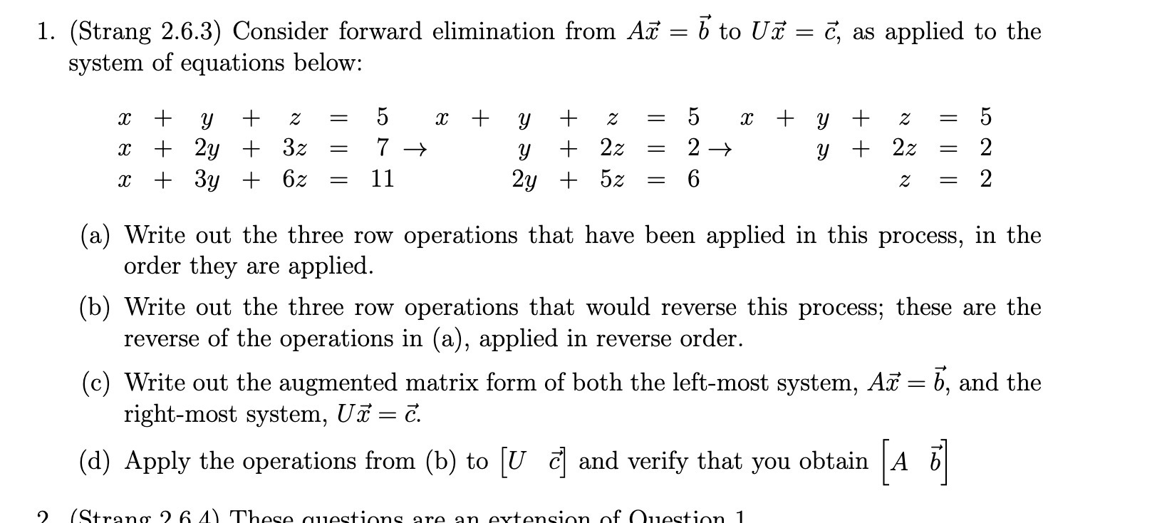 1. ') (Strang 2.6.3) Consider forward elimination