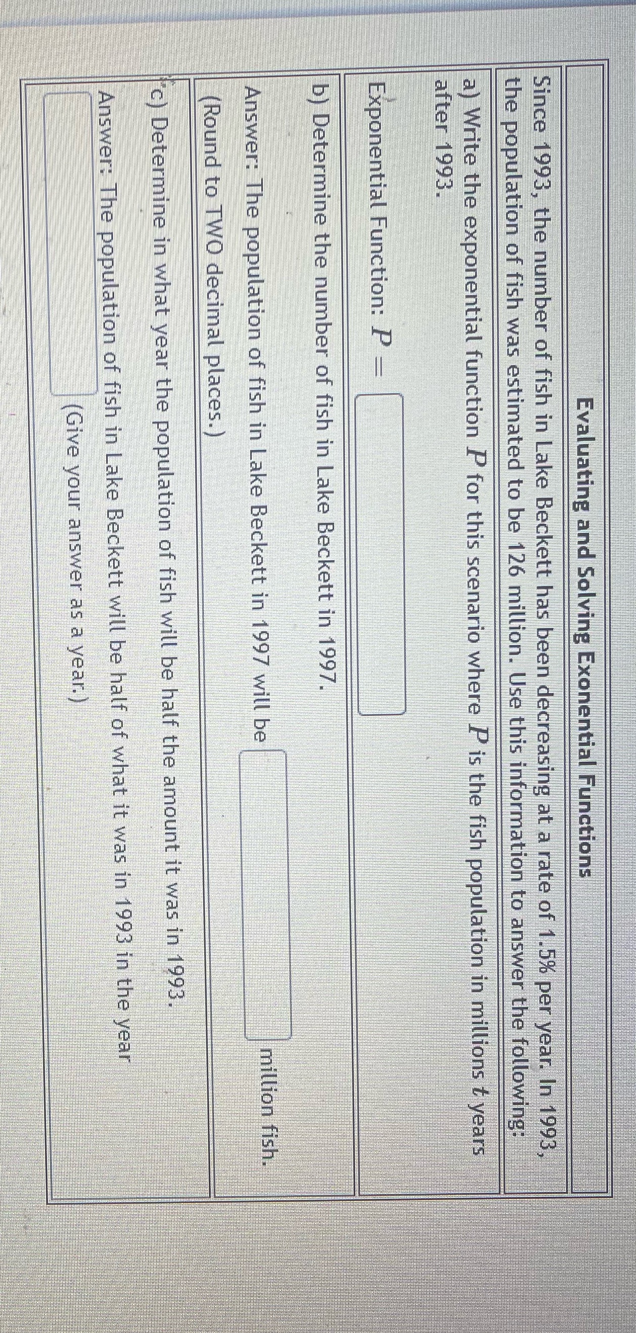 Evaluating and Solving Exonential Functions Since