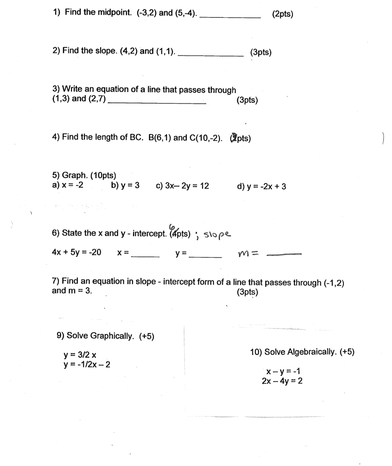 answer ALL questions showing ALL WORK keep