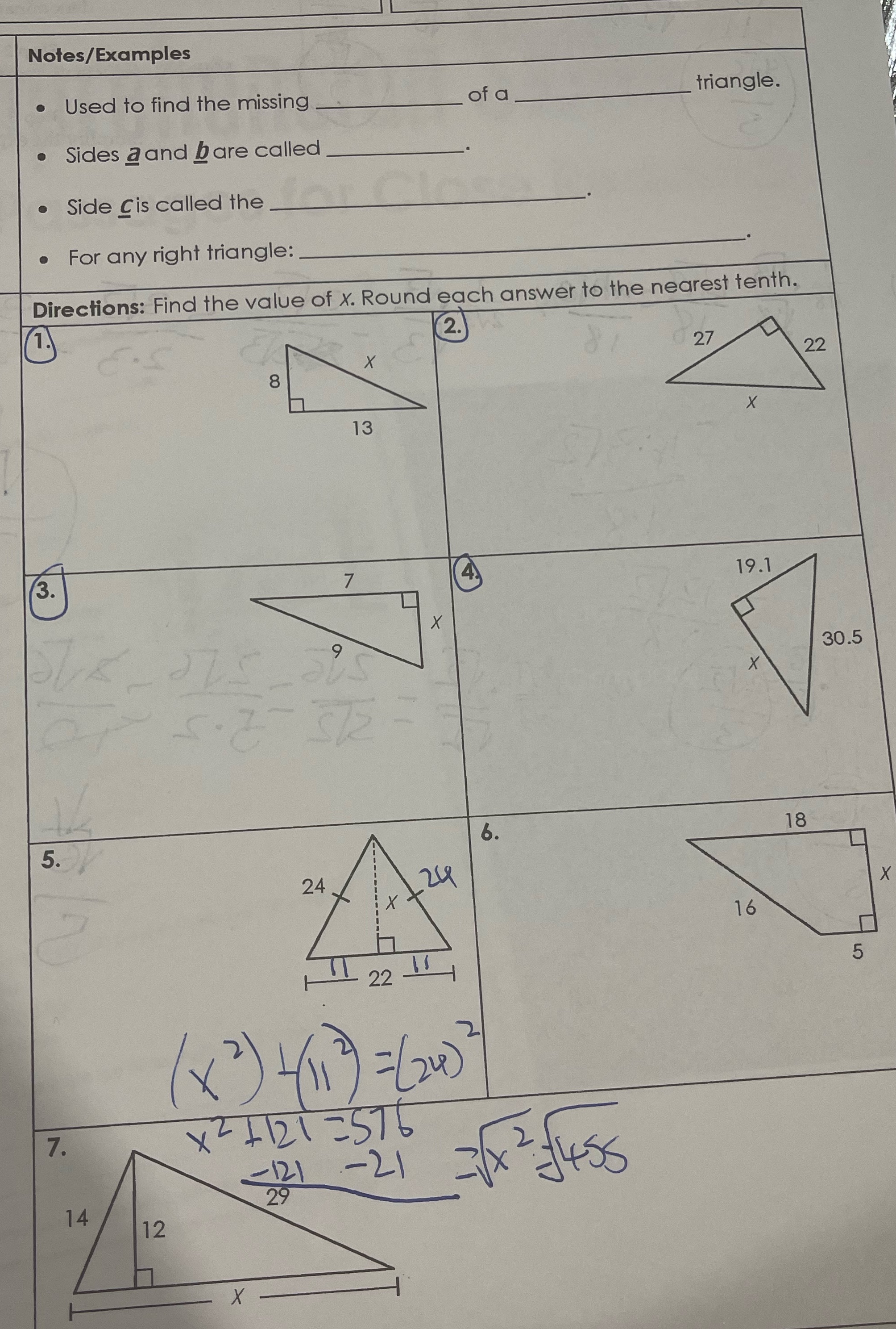 Please help answer and explain Notes/Examples