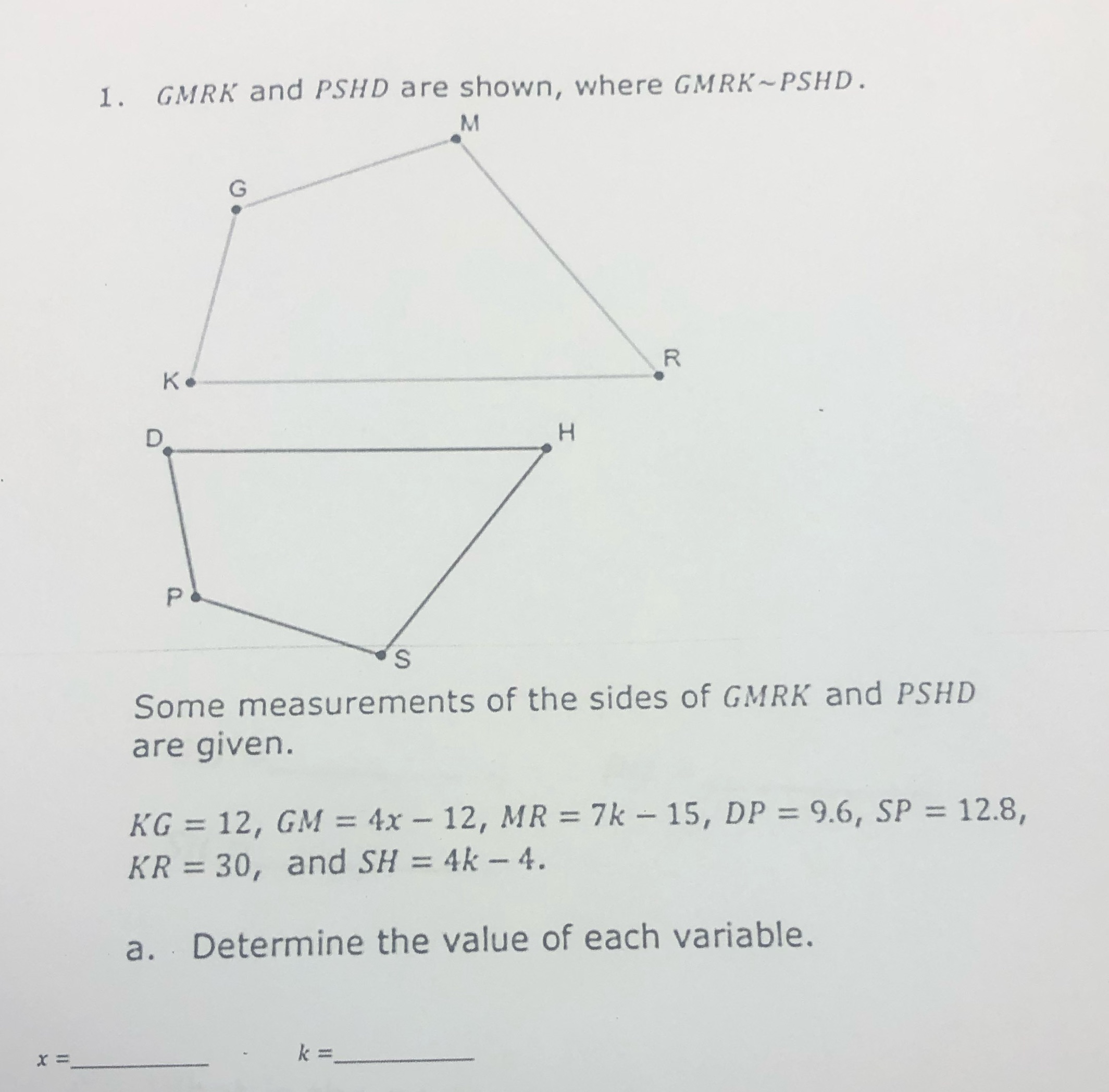 1. GMRK and PSHD are shown, where GMRK~PSHD. M R