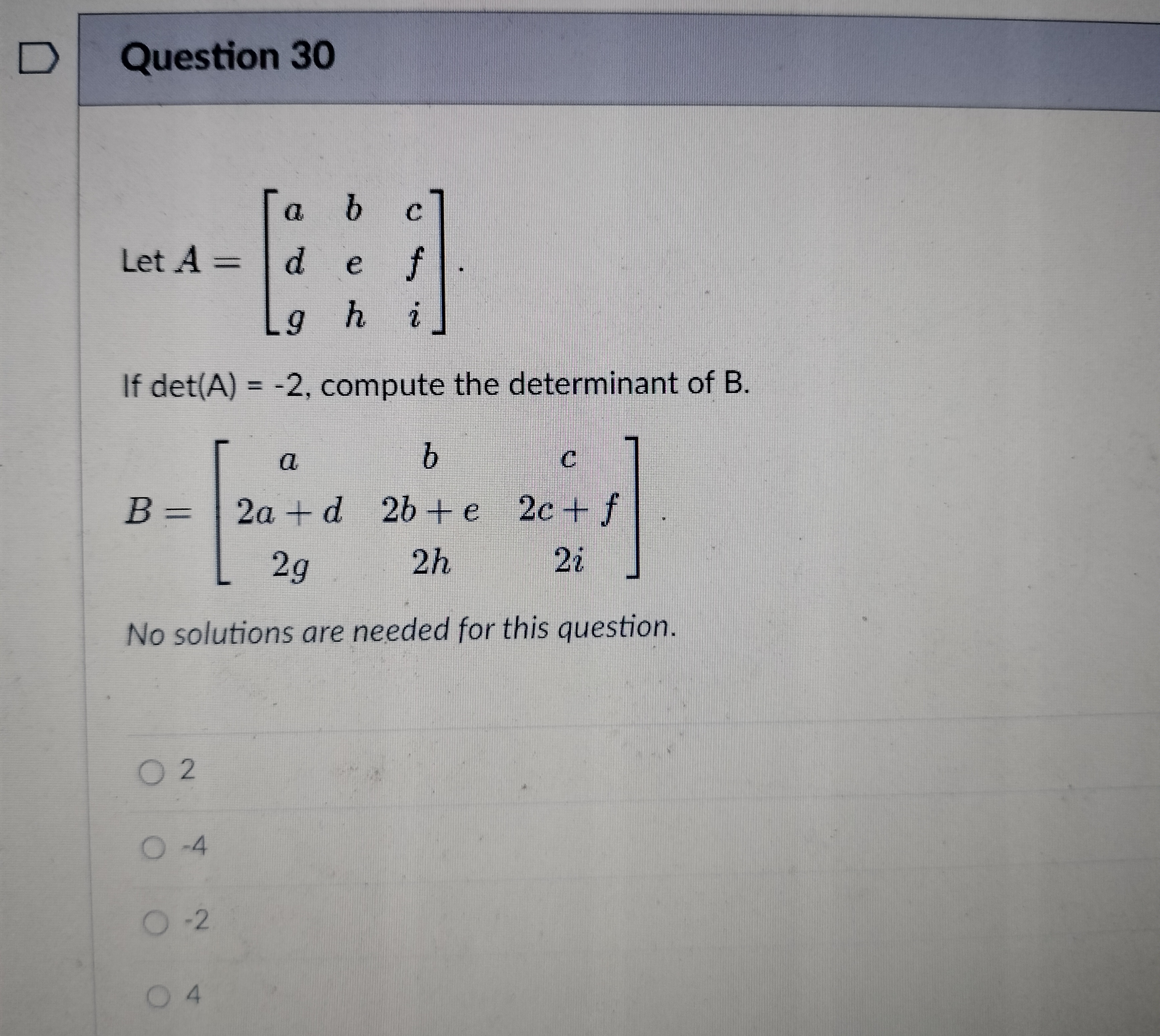 D Question 26 Calculate the following using