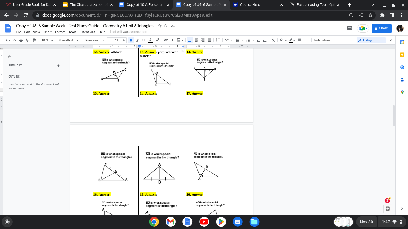X User Grade Book for Ka x O The Characterization