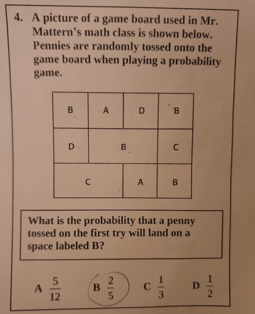 A picture of a game board used in mr. mattern's