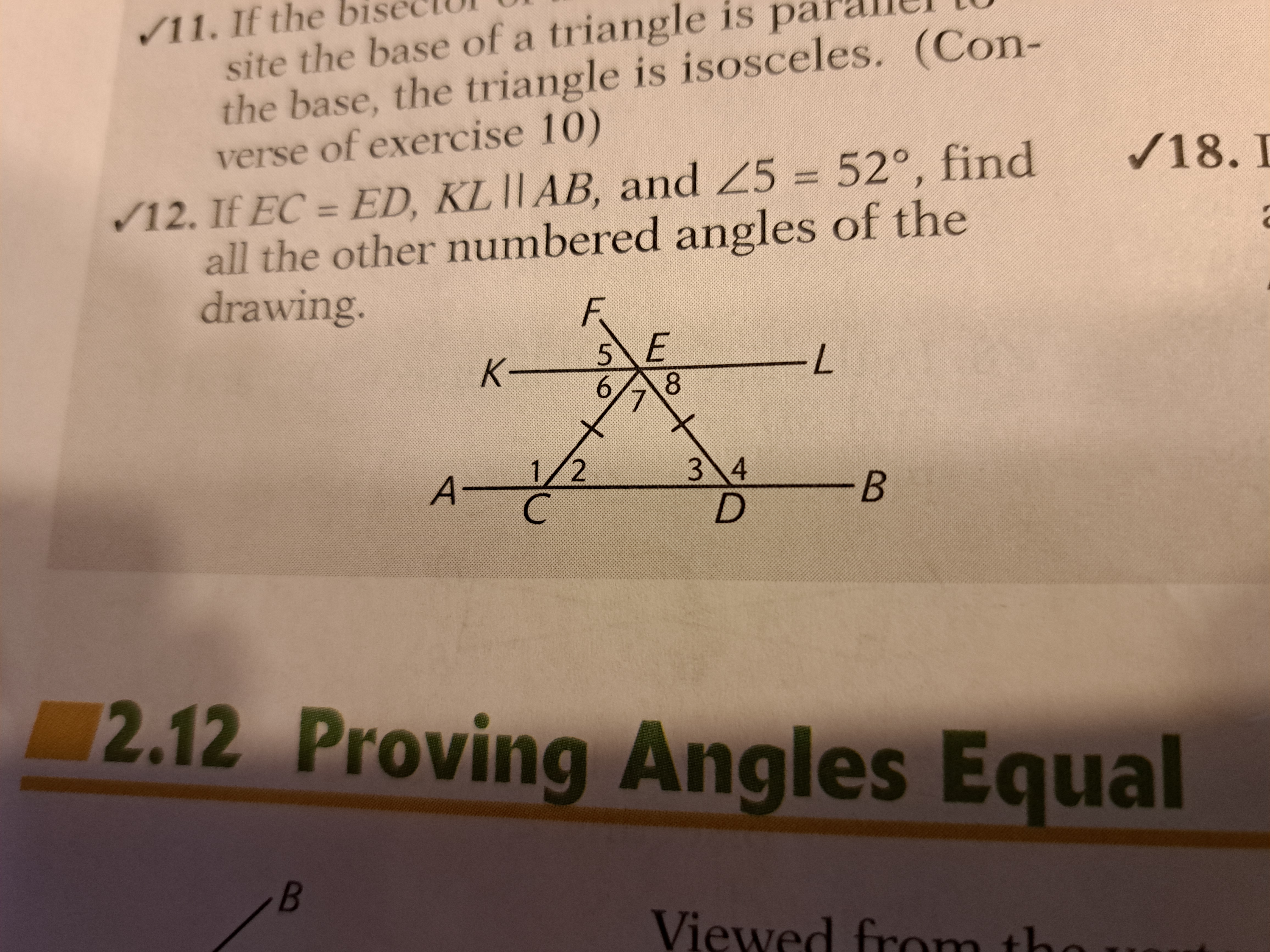 /11. If the bisect site the base of a triangle is