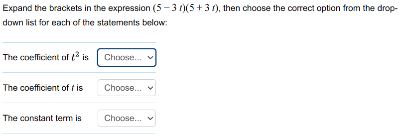 Question 9: Expand the brackets in the expression