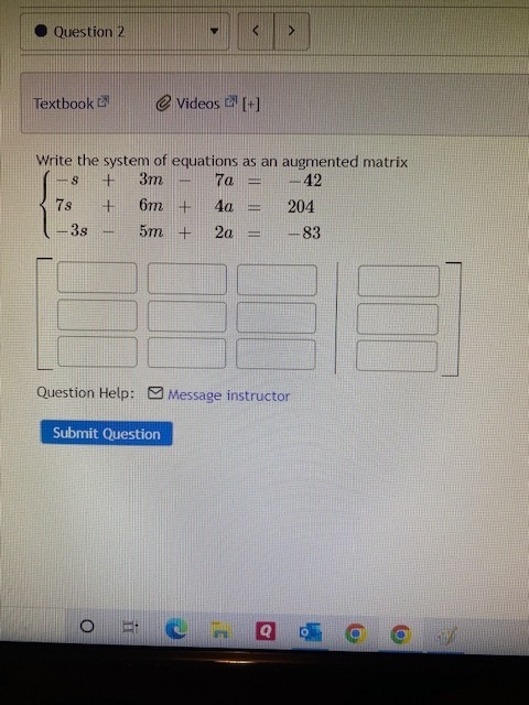 Question ? Textbook Di @ Videos = [+] Write the