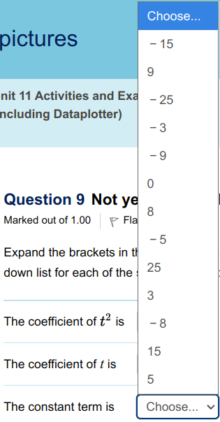 Question 9: Expand the brackets in the expression
