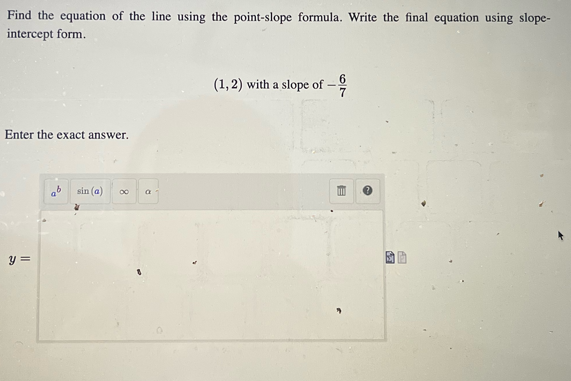 Find the equation of the line using the