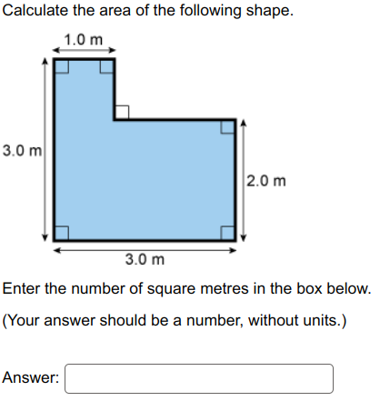 Question 5: Calculate the area of the following