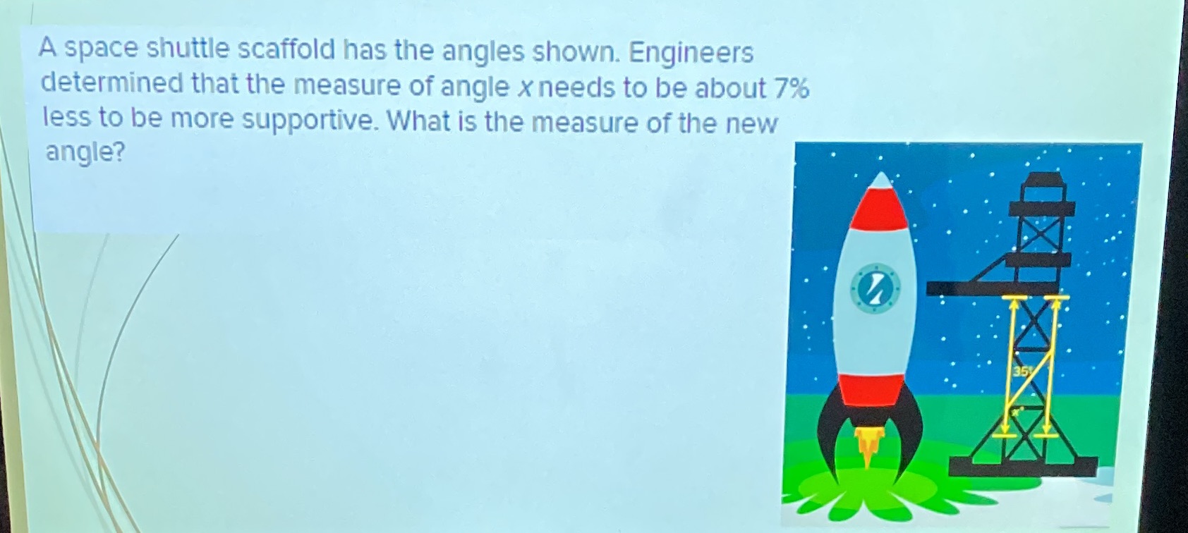l A space shuttle scaffold has the angles shown.