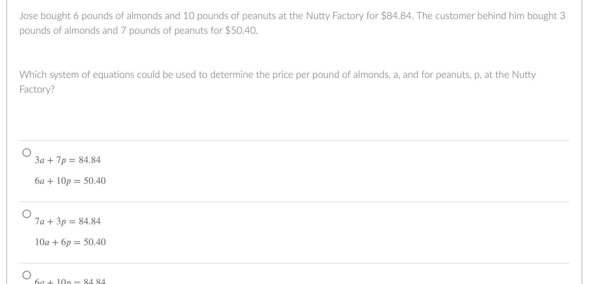 Jose bought 6 pounds of almonds and 10 pounds of