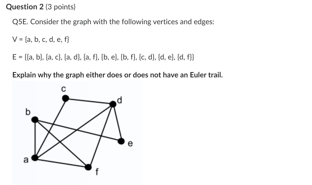 Question 1 (3 points) Q4D. Consider the graph