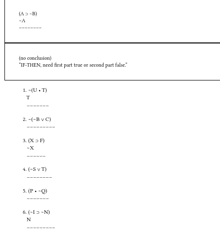 (A) -B) -A (no conclusion) "IF-THEN, need first