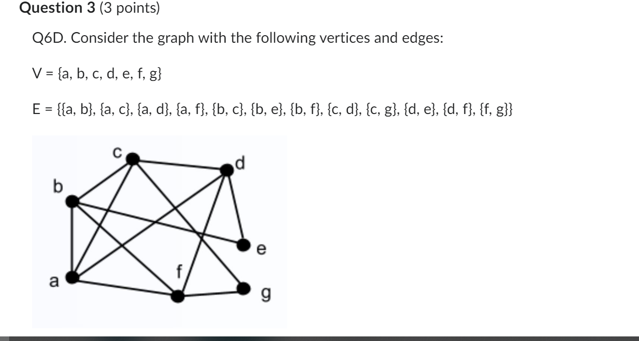 Question 1 (3 points) Q4D. Consider the graph