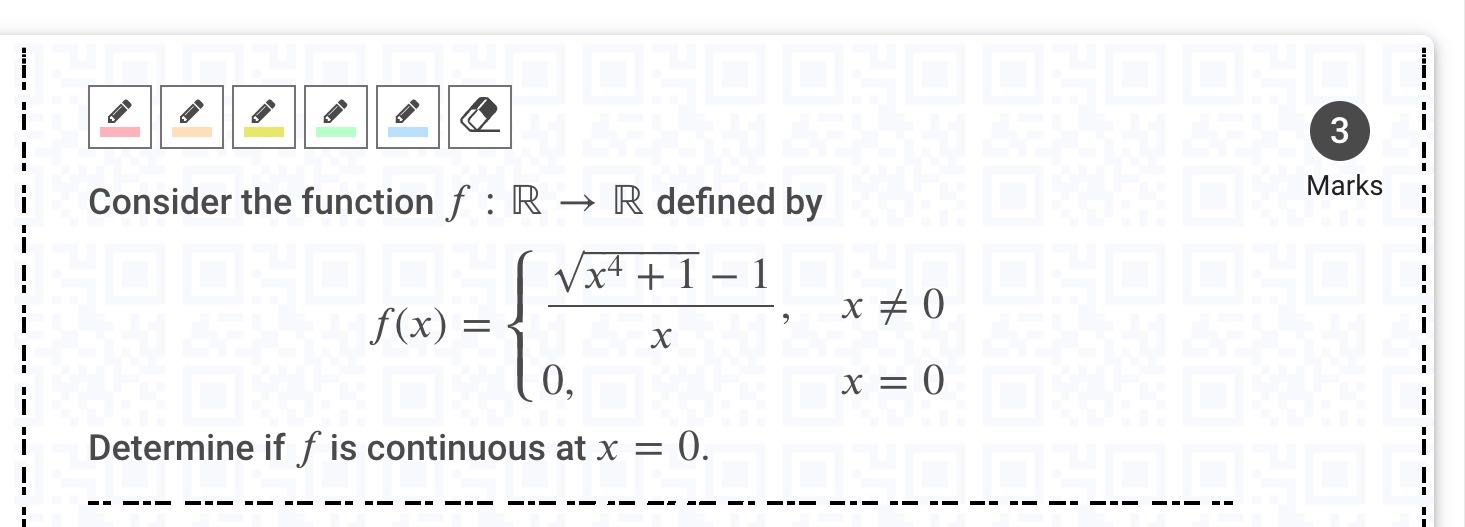 3 Consider the function f : R - R defined by