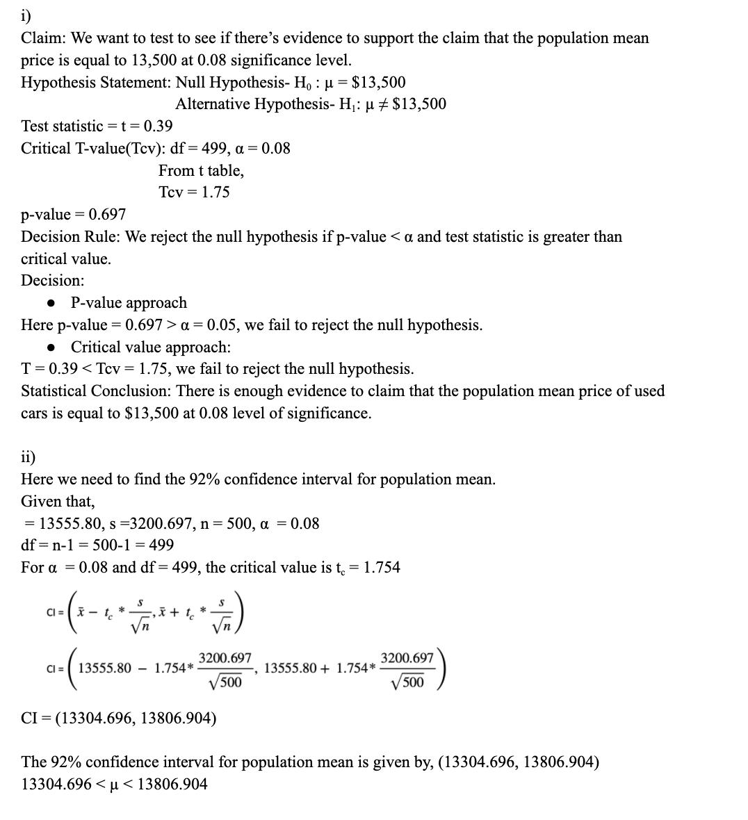 Hi I need help conducting an Analysis of Results