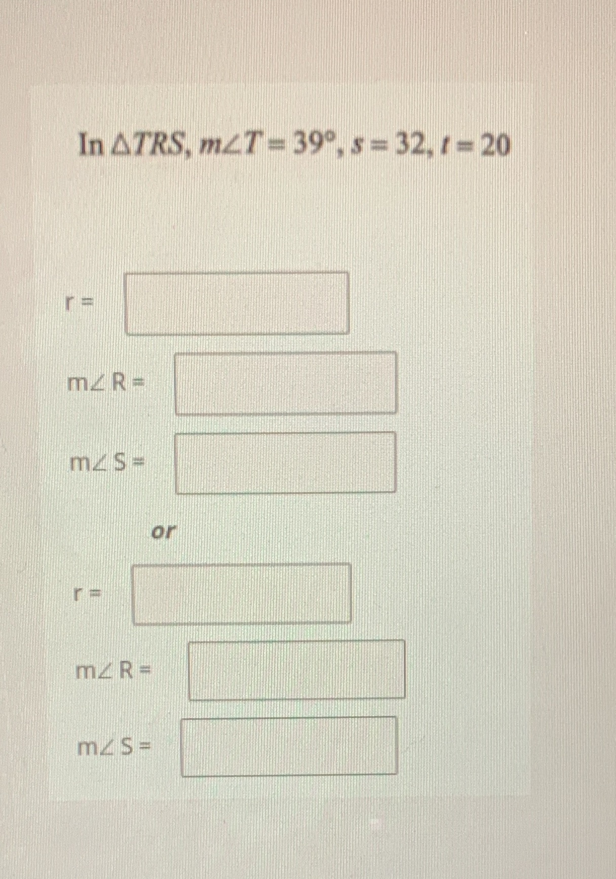 LOS and Area with trig Practice. Show work on