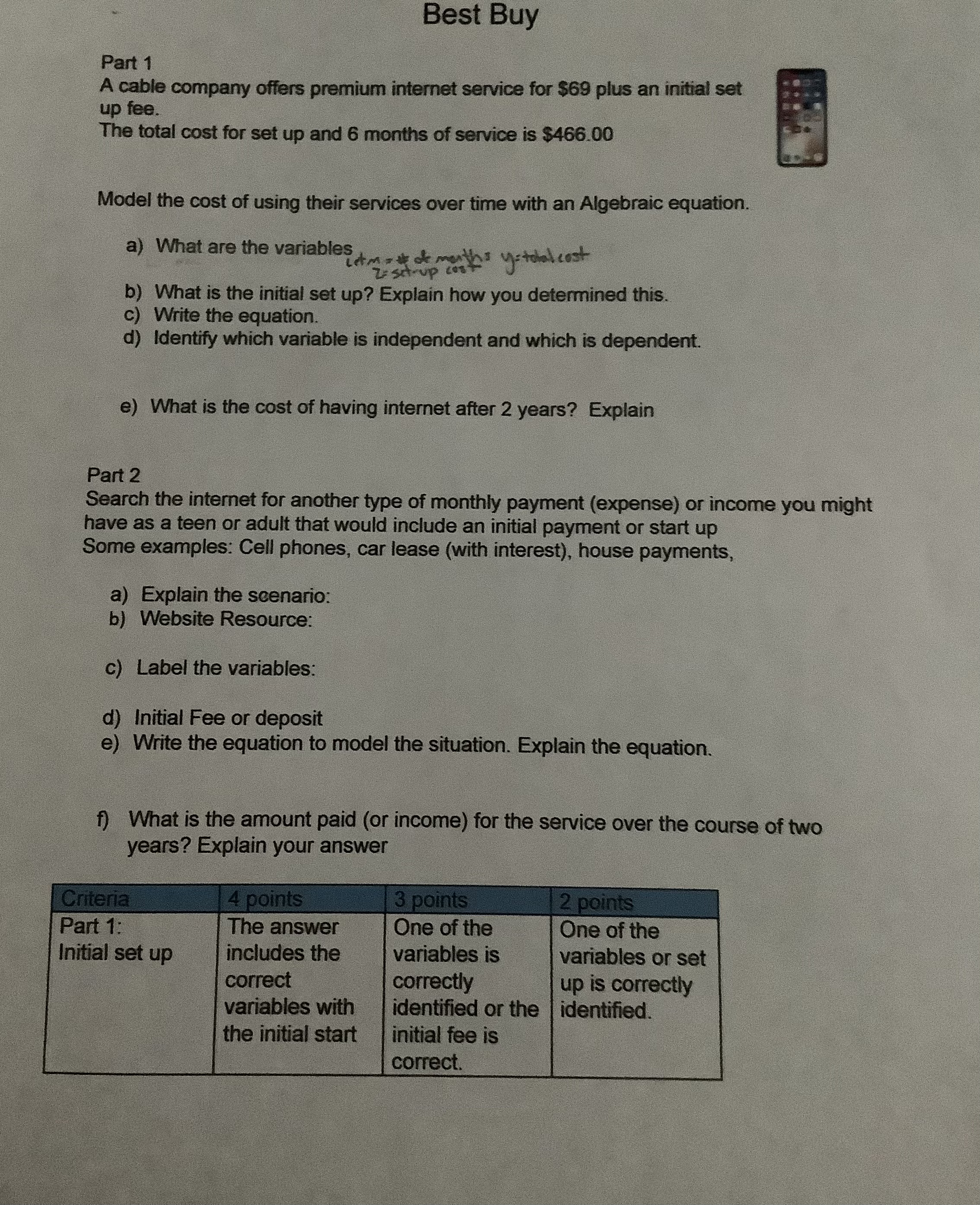 Best Buy Part 1 A cable company offers premium