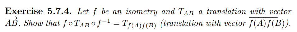 Exercise 5.7.4. Let f be an isometry and TAB a