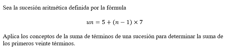 Sea la sucesion aritmetica definida por la