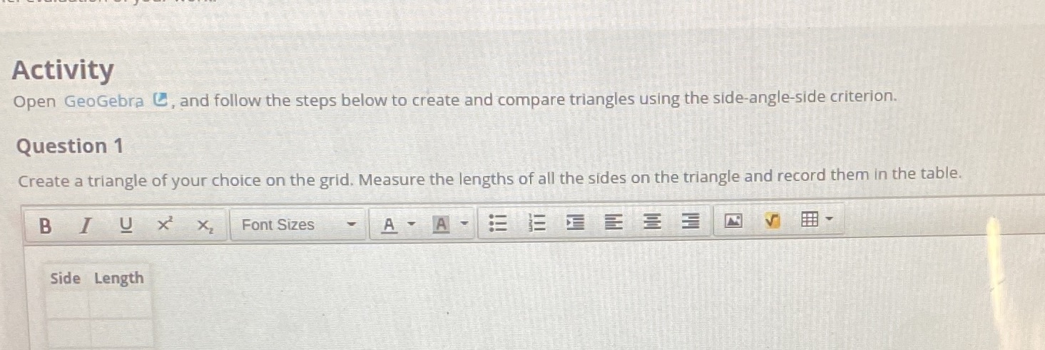 Activity Open GeoGebra C, and follow the steps