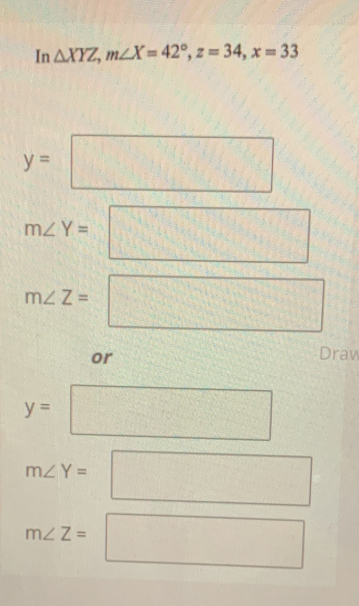 LOS and Area with trig Practice. Show work on