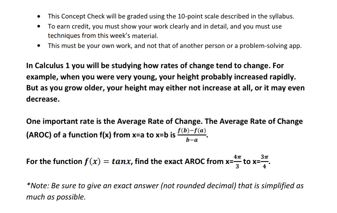o This Concept Check will be graded using the