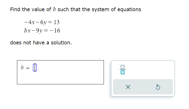 Find the value of 5 such that the system of