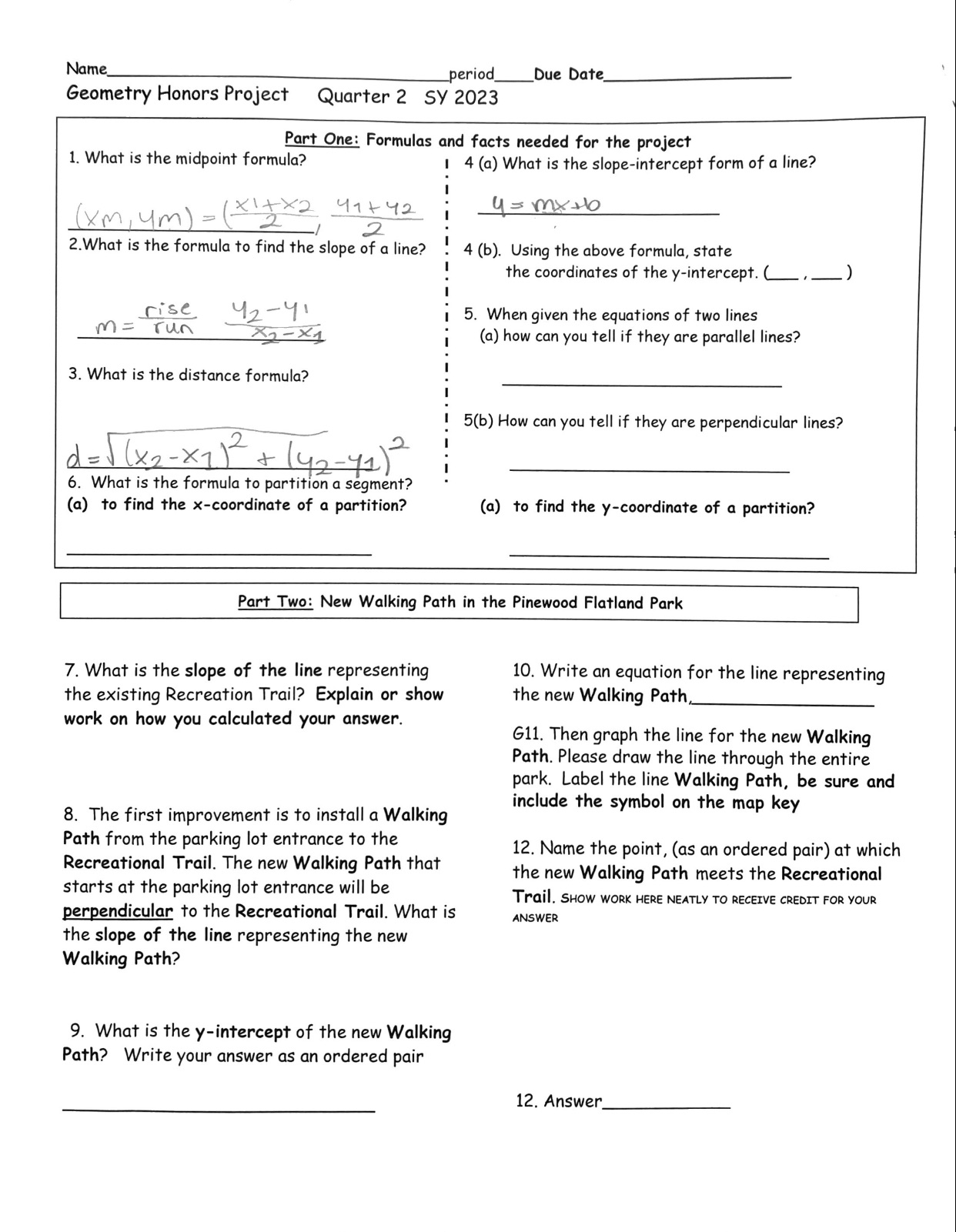 I'm helping my daughter with this geometry honors