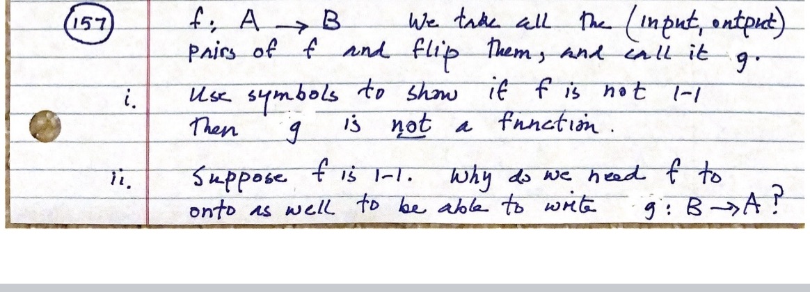 157 f. A -B We take all the ( input, output)