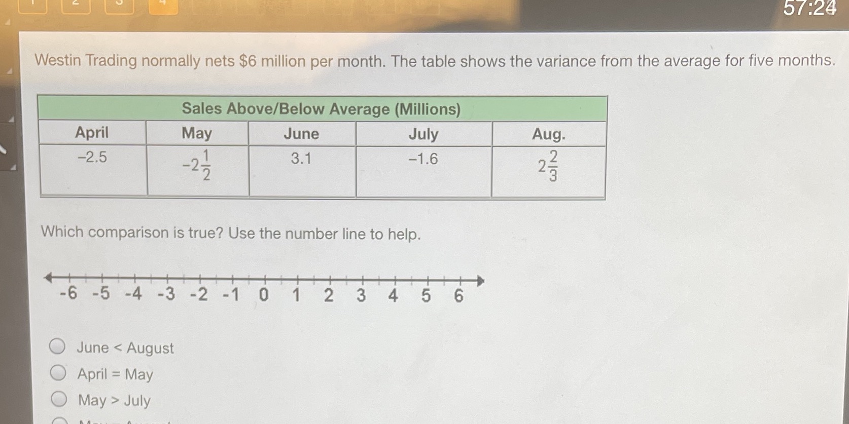57:24 Westin Trading normally nets $6 million per