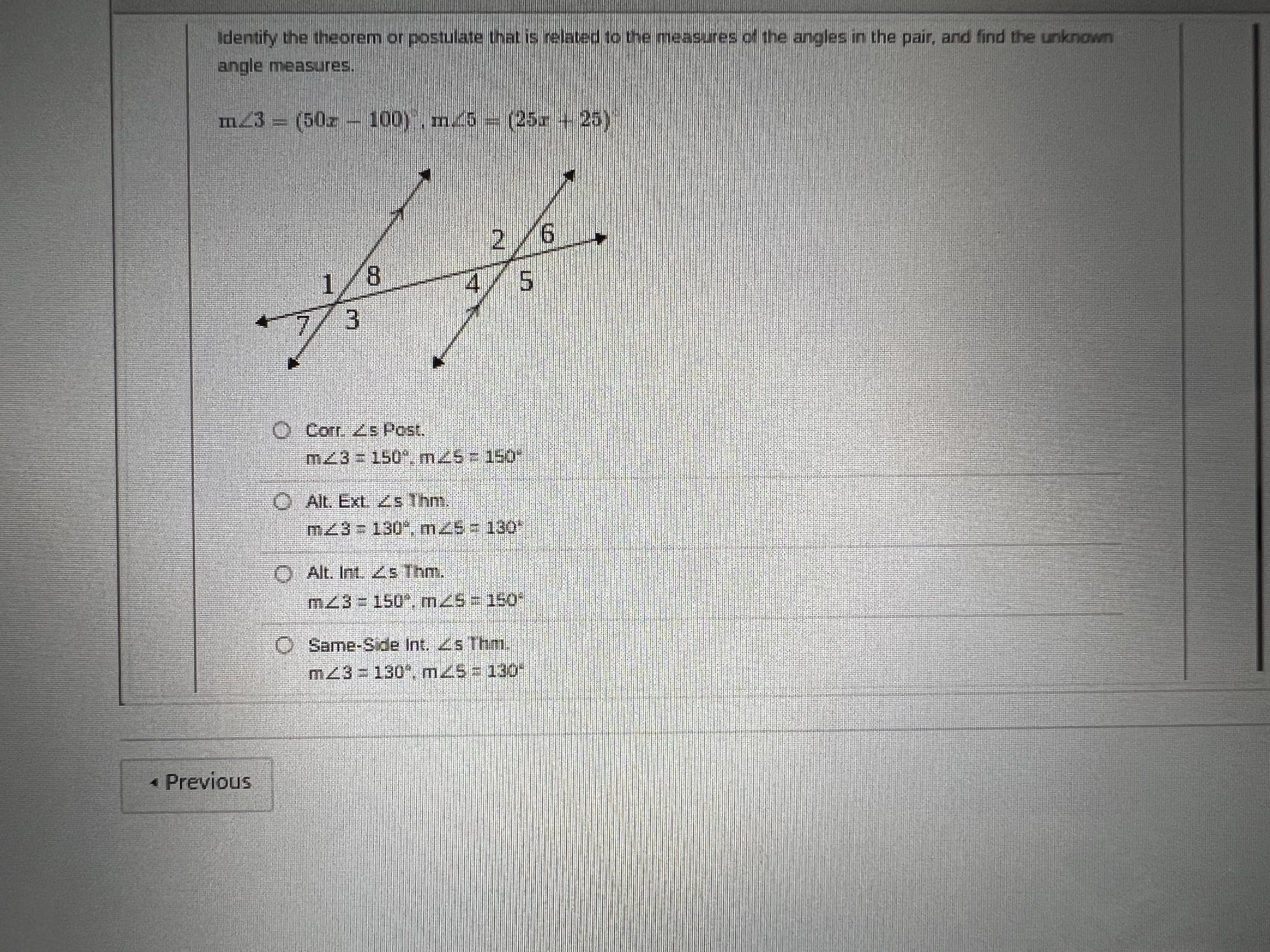 Identify the postulate or theorem that proves pg