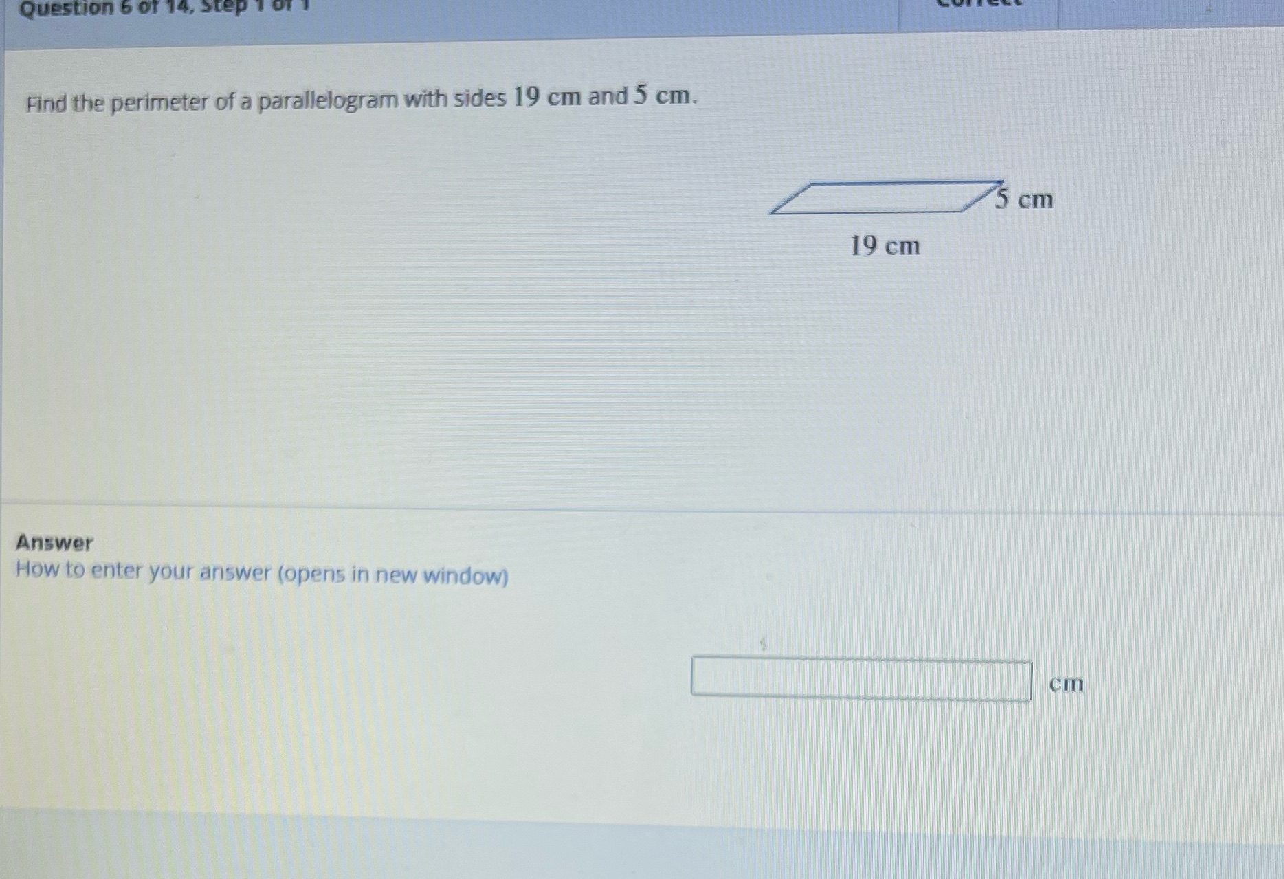 Question 6 Of 14, Find the perimeter of a
