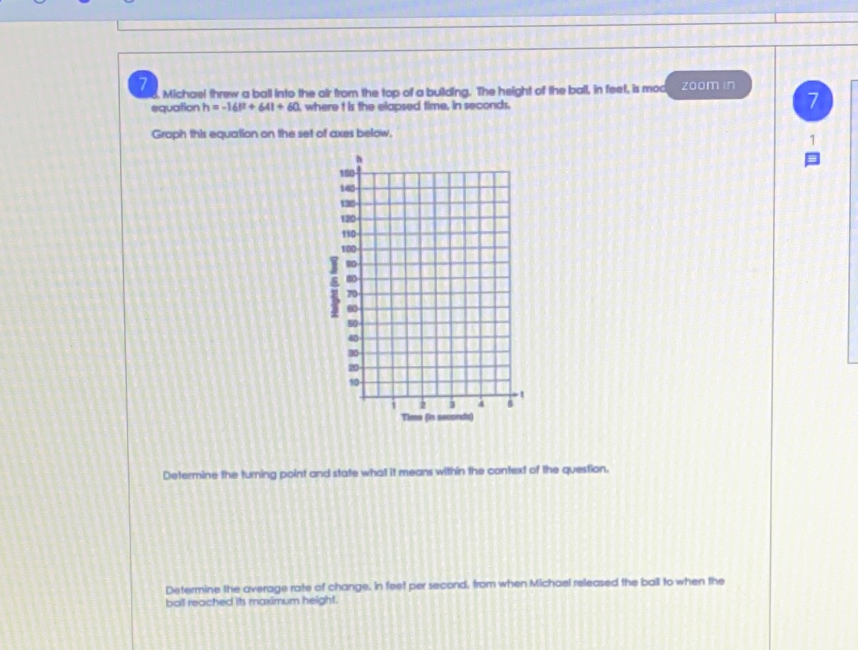 Michael threw a ball into the air from the top of