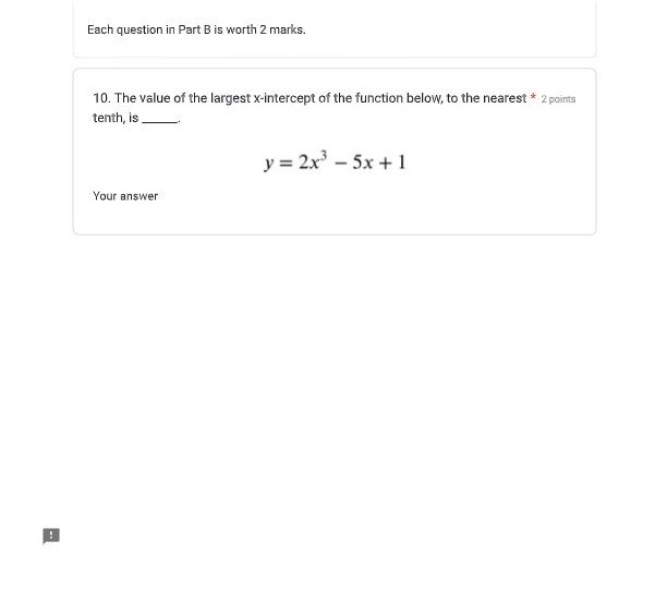 Each question in Part A is worth 2 marks. Read