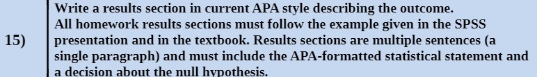 Write a results section in current APA style