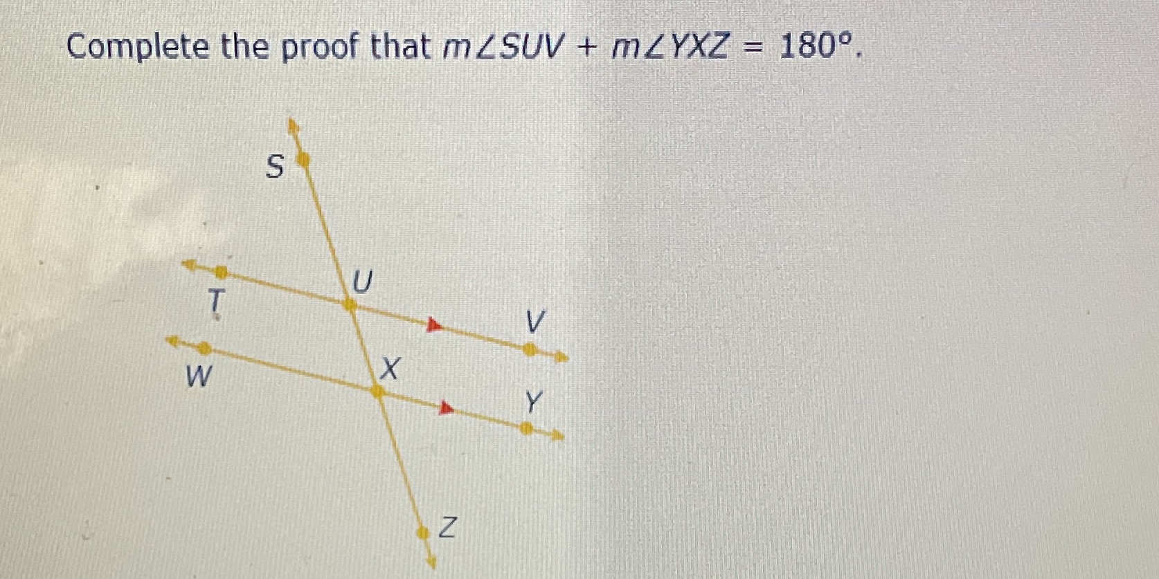 what is the reason for mSUV+mVUX=180 Complete the