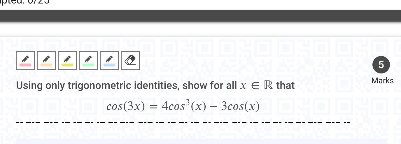 pled. 0/ 20 5 Using only trigonometric