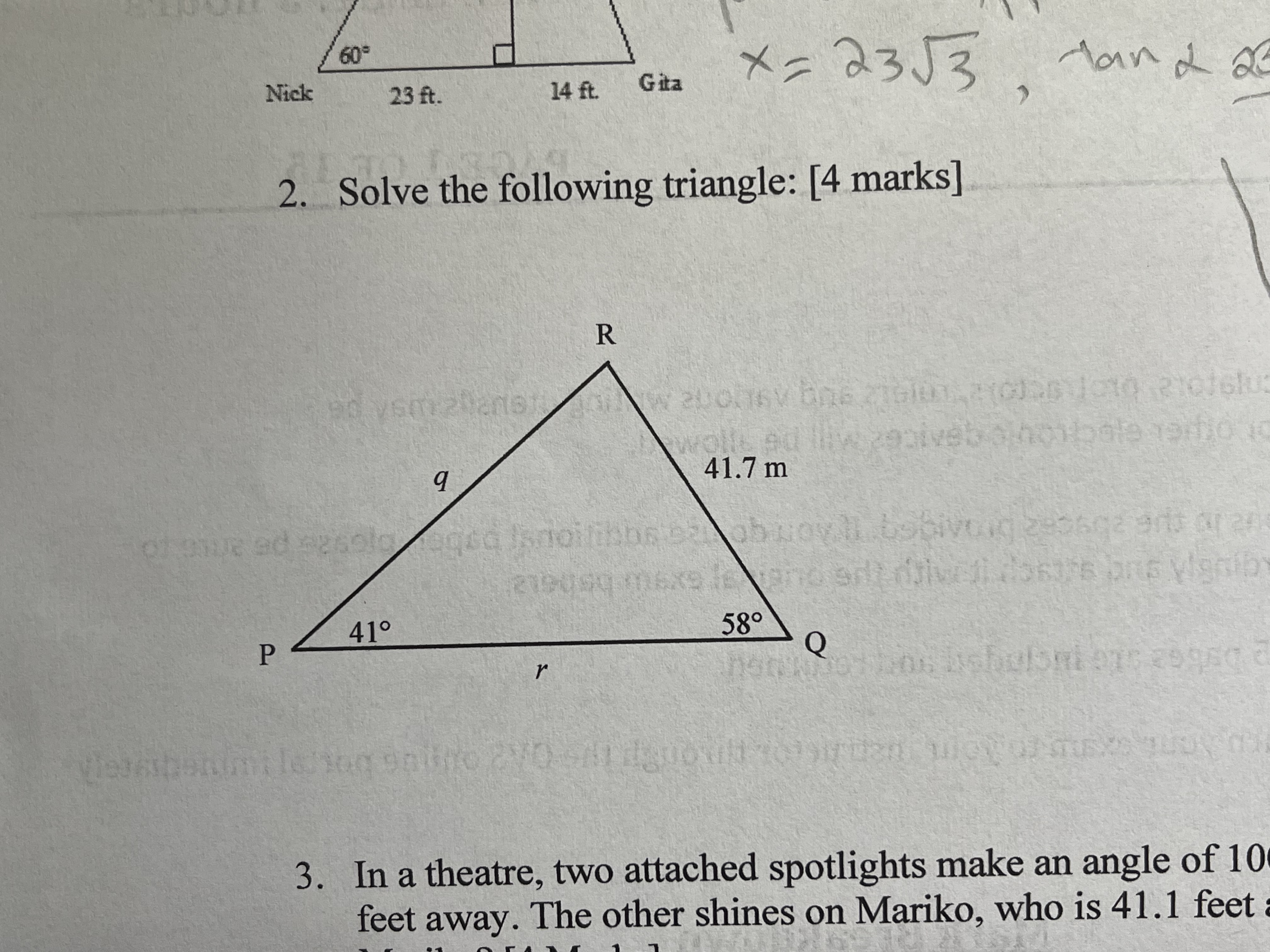 8 Nick 23 ft. 14 ft. Gita X = 2353, land 2 2.