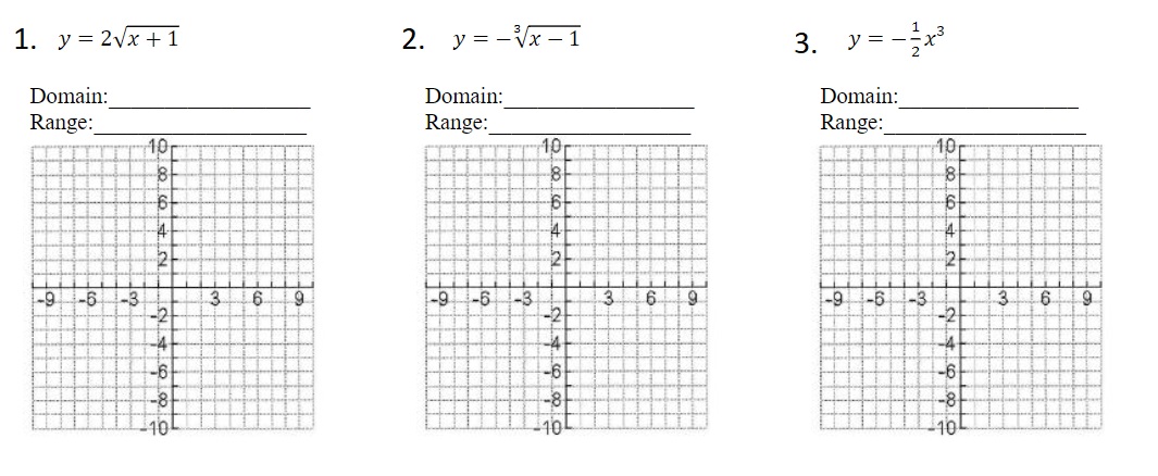 Please graph the parent function with red, then