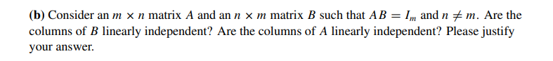 {th Consider an m x n matrix A and an n x m