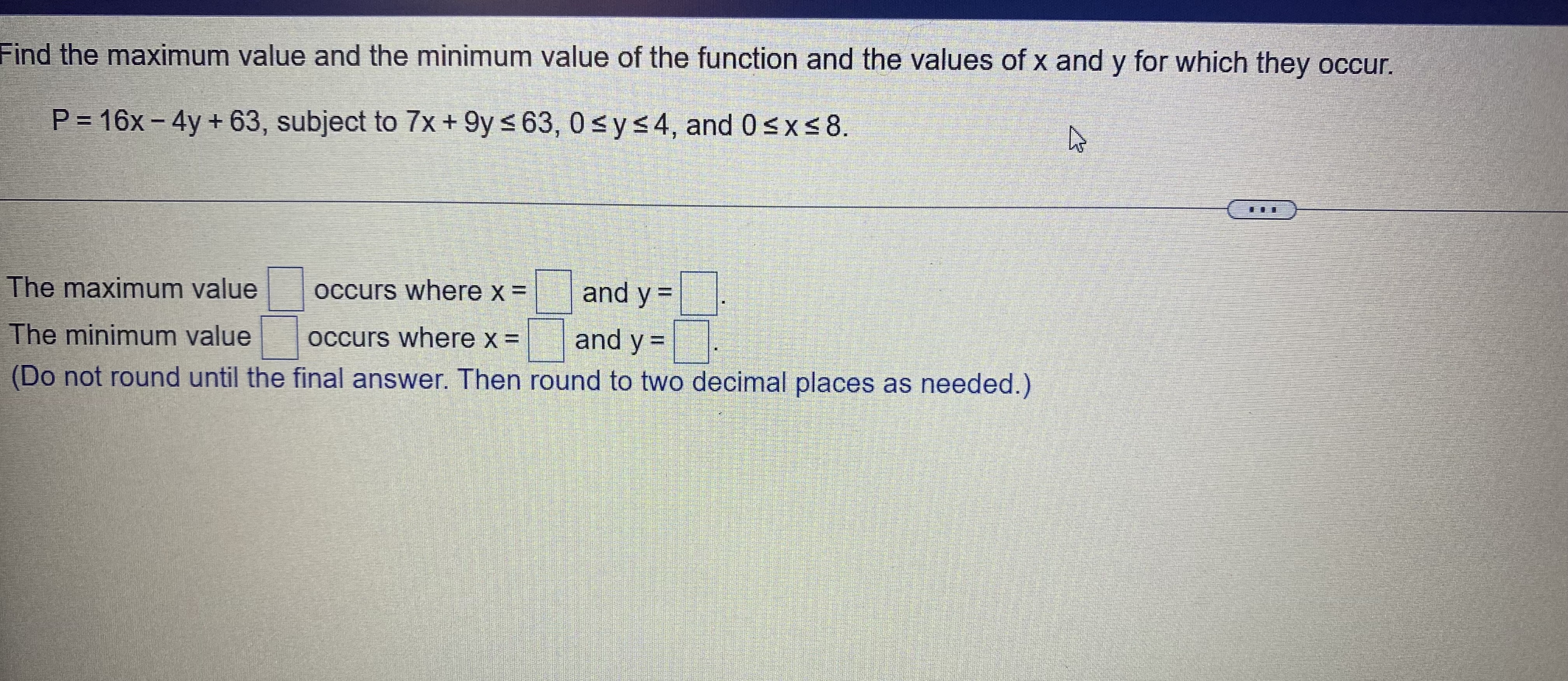 Find the maximum value and the minimum value of