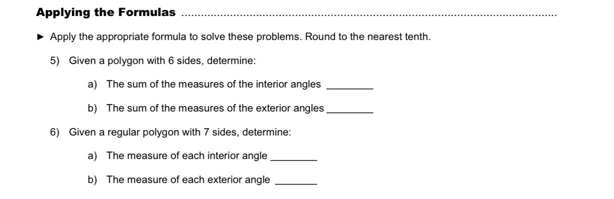 Applying the Formulas
