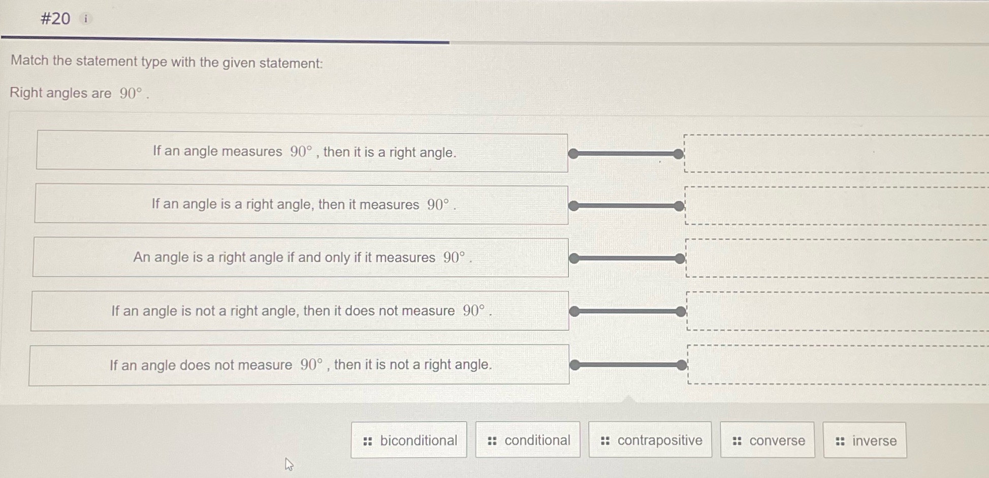 #20 i Match the statement type with the given