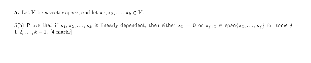 5. Let V be a vector space, and let X1, X2, .. .,