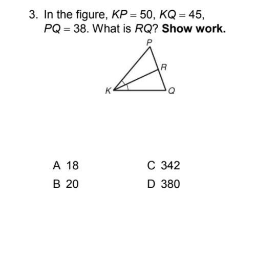 How do I answer this? 3. In the figure, KP = 50,