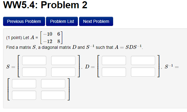WW5.4: Problem 2 Previous Problem Problem List